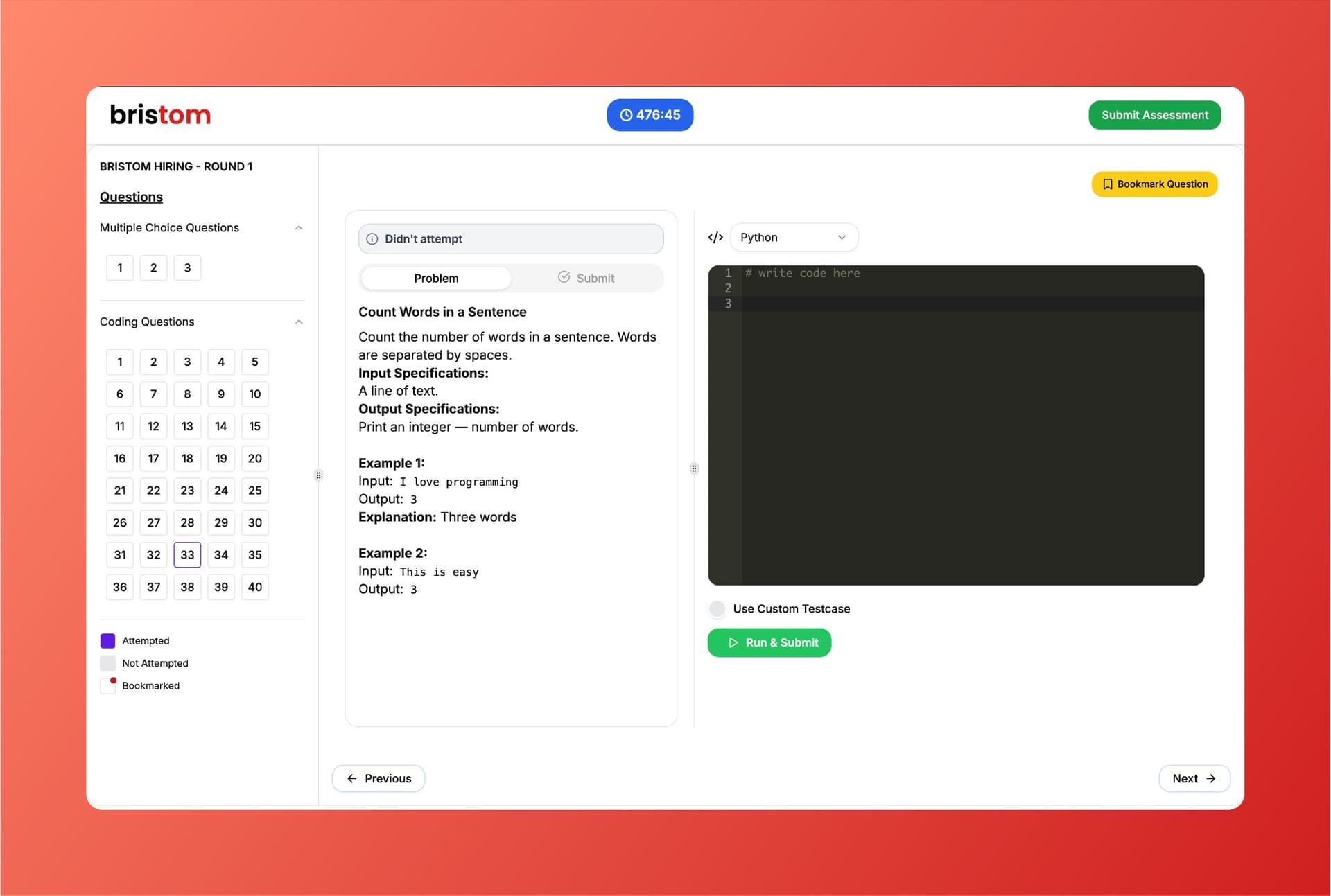 Bristom Coding Screen